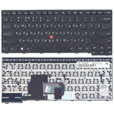 Клавиатура для ноутбука Lenovo ThinkPad (E450) с указателем (Point Stick), Black, (Black Frame), RU