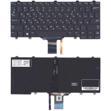 Клавиатура для ноутбука Dell Latitude E5250 E5250T E5270 E7250 E7270, Latitude 13 (7350), XPS 12 9250 Latitude 12 7275 с подсветкой (Light) Black, (No Frame) RU