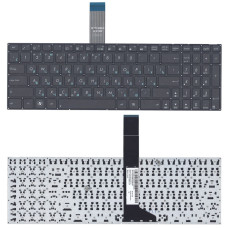 Клавіатура для ноутбуків Asus A56, F552, K56, R501, R510, X501, X550, A550, F550, F552, K550, P550, R513, X552, A750, K750, X750 — чорна, без рамки (No Frame), розкладка RU, горизонтальний Enter