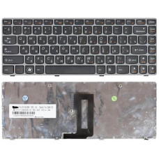 Клавиатура для ноутбука Lenovo IdeaPad (Z450, Z460, Z460A, Z460G) Black, (Gray Frame), RU