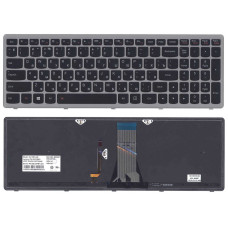 Клавиатурадля ноутбука Lenovo IdeaPad (G505S, Z510) с подсветкой (Light), Black, (Silver Frame), RU