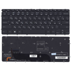 Клавиатура для ноутбука Dell XPS 12 с подсветкой (Light), Black, (No Frame) RU