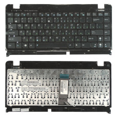 Клавіатура для ноутбуків Asus Eee PC 1201/1215/1225/U20/VX6 Eee PC Lamborghini, чорна, з чорною рамкою, розкладка RU