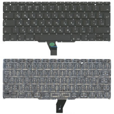 Клавіатура для Apple MacBook Air з підсвіткою, чорна (Light), без рамки — A1370 (2010, 2011), A1465 (2012, 2013, 2014, 2015), розкладка RU, вертикальний Enter