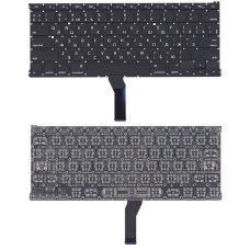 Клавіатура для Apple MacBook Air A1369 (2011) та A1466 (2012, 2013, 2014, 2015), чорна, без рамки, RU-розкладка, горизонтальний Enter