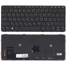 Клавиатура для ноутбука HP EliteBook 820 G1 с подсветкой (Light), с указателем (Point Stick) Black, RU
