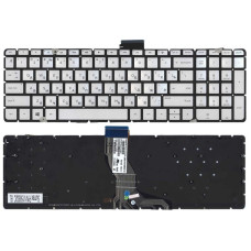 Клавиатура для ноутбука HP Pavilion (15-ab) Silver с подсветкой (Light), (No Frame) RU