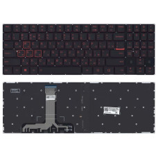 Клавиатура для ноутбука Lenovo Legion (Y520, Y520-15IKB) Black с подсветкой (Red Light), (No Frame), RU