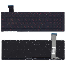 Клавиатура для ноутбука Asus ROG GL552 с красной подсветкой (Light Red), Black, (No Frame) RU