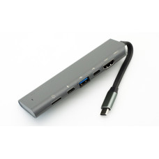 Переходник Type-C to HDMI USB3.0 2x USB-C TF docking hub