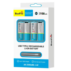 USB Type-C перезаряжаемые AA аккумуляторы BestFire 2150mAh Li-Ion (4 шт.)