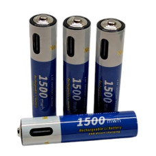 USB-аккумуляторы AAA USB Type-C 1.5V Li-ion (4 шт. в кейсе)