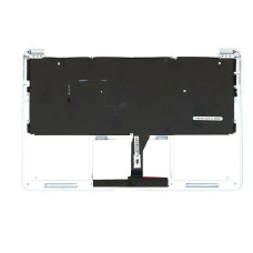 Клавіатура для Apple MacBook Air 2012+ (A1465) — чорна, TopCase сріблястий, розкладка RU, горизонтальний Enter