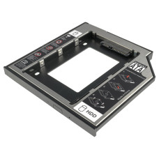 Карман для 2.5' SATA HDD,SSD h=9.5mm, устанавливается вместо SATA-привода ноутбука, Second HDD Caddy Optibay, матовый