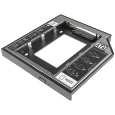 Карман для 2.5" SATA HDD, SSD h=12.7mm, устанавливается вместо SATA-привода ноутбука, Second HDD Caddy Optibay, матовый