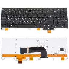Клавиатура для ноутбука DELL (Alienware: M17x, M18x R4, M18x R5) rus, black, подсветка клавиш (RGB)