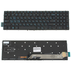 Клавиатура для ноутбука DELL (Inspiron: 7566, 7567) rus, black, без фрейма, подсветка клавиш BLUE (ОРИГИНАЛ)