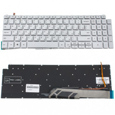 Клавиатура для ноутбука DELL (Inspiron: 5584), rus, silver, без фрейма, подсветка клавиш