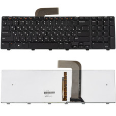 Клавиатура для ноутбука DELL (Inspiron: 5720, 7720, N7110, Vostro: 3750, XPS: L702X) rus, black, подсветка клавиш