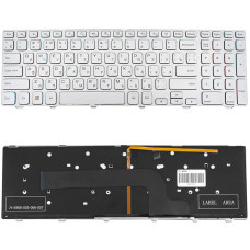 Клавиатура для ноутбука DELL (Inspiron: 7537) rus, silver, подсветка клавиш, с фреймом