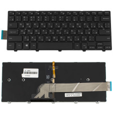 Клавиатура для ноутбука DELL (Vostro: 3458, 3459, Latitude: 3450) rus, black, подсветка клавиш