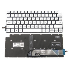 Клавиатура для DELL Inspiron 14 5498, Inspiron 14 7490, Inspiron 14 7491 (RU Silver с подсветкой)
