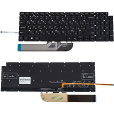 Клавиатура для ноутбука DELL (Inspiron: 5584), rus, black, без фрейма, подсветка клавиш