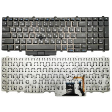 Клавіатура для Dell Latitude E5550/E5570/E5580/E5590/E5591 0T9RCN, Precision 7510/7710, чорна, без рамки, поінтстик HC