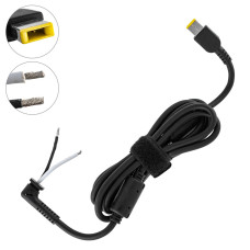 Оригинальный DC кабель питания для бп LENOVO 300W USB+pin, сопротивление 8.6 ком !!!,  2 провода (2x2мм), длина 170см, 2 ферритовых кольца (Square 5 Pin DC Plug) (от бп к ноутбуку)