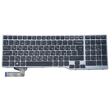 Клавіатура для Fujitsu Lifebook E753, E754, E756, E554, E556, CP629312-03 (RU Black, Gray Frame)