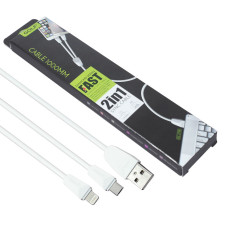 Кабель GOLF GC-27W для iphone и microUSB , white