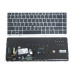 Клавиатура для HP EliteBook 845 G1, 845 G2 (RU Black Silver frame с подсветкой и поинтстиком)