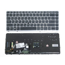 Клавиатура для HP EliteBook 850 G1, 850 G2 (RU Black Silver frame с подсветкой и поинтстиком)