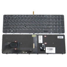 Клавіатура для HP EliteBook 850 G3, 850 G4, 755 G3, 755 G4, Zbook 15u G3 G4 (RU Black с рамкою Grey з підсвіткою)