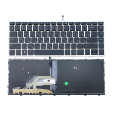 Клавиатура для HP ProBook 640 G4, 645 G4, 645 G5 (RU Black, Silver рамка с подсветкой)