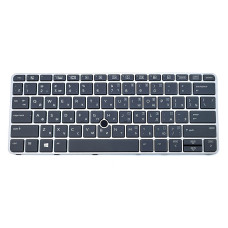 Клавіатура з підсвіткою для HP EliteBook 725 G3, 725 G4, 720 G3, 720 G4, 820 G3, 820 G4, 828 G3, 828 G4 — RU розкладка, чорні клавіші, сіра рамка