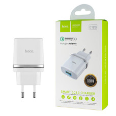 Зарядное устройство HOCO C12Q Smart, QC3.0, 18W, White (6931474716262)