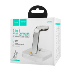 Беспроводное зарядное устройство HOCO CW43 Graceful 3-in-1 charger White