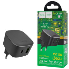Зарядное устройство HOCO CS32A Rise, PD20W+QC3.0, Black (6942007617451)