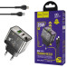 Зарядное устройство HOCO N34 Dazzling (dual-port) PD20W+QC3.0, Type-C to iP, Black (6931474799173)