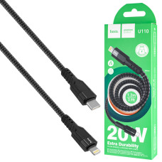 Кабель HOCO U110 Type-C to iP, 3A, PD, 20w, 1.2m, charging data cable, Black