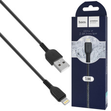 Кабель HOCO X20 USB to iP 2.4A, 1m, PVC, TPE connectors, Black
