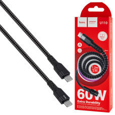Кабель HOCO U110 Type-C to Type-C, 60W, 1.2m, Black (6931474770622)