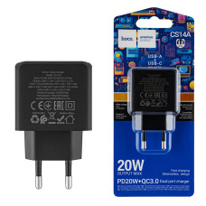 Зарядное устройство HOCO CS14A Ocean, PD20W+QC3.0, Black (6942007603898)