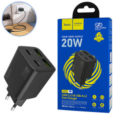 Зарядное устройство HOCO N55 Fundador (2C+2U) PD20W, Black (6942007632430)