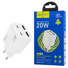 Зарядное устройство HOCO N55 Fundador (2C+2U) PD20W, White (6942007632447)