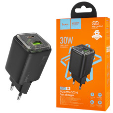 Зарядное устройство HOCO N53 Monsoon PD30W+QC3.0, Black (6942007630429)