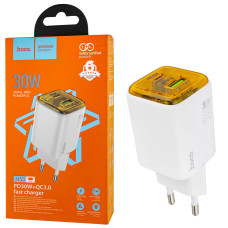 Зарядное устройство HOCO N53 Monsoon PD30W+QC3.0, White (6942007630436)