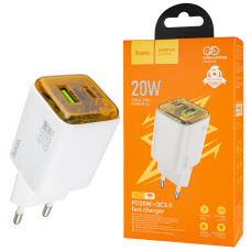 Зарядное устройство HOCO N52 Monsoon PD20W+QC3.0, White (6942007630375)