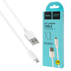 Кабель HOCO X1 Rapid для MicroUSB, белый, 1м, 2,4А